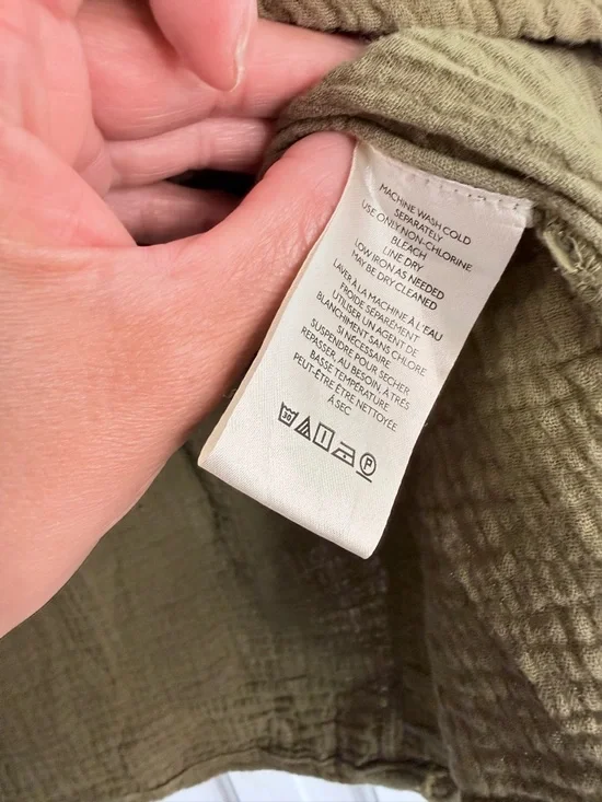 We The Free Olive Green Gauze V-Neck Tunic - Picture 4 of 6